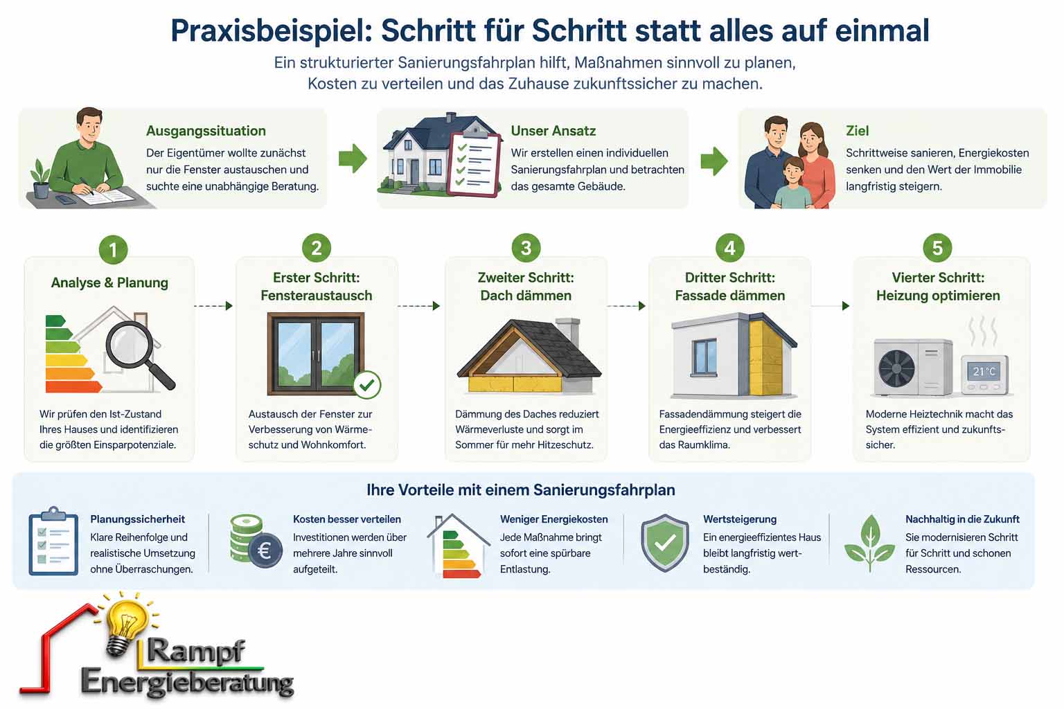Schritt für schritt Planung